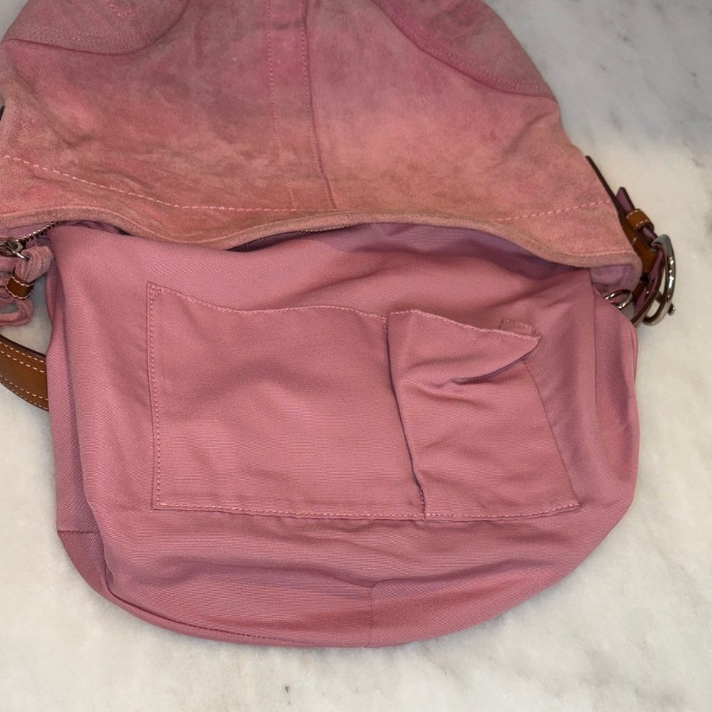 COACH Bag Purse Handbag Soho Y2K Vintage Legacy Suede Leather Pink Hobo Shoulder - Picture 15 of 17